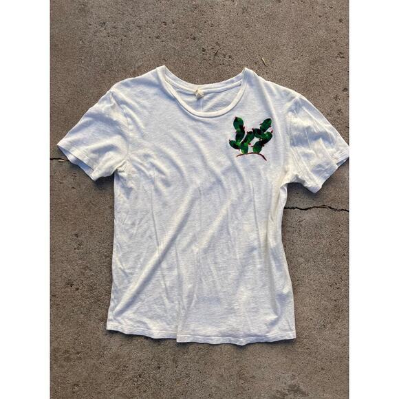 Tiny Soft Worn in Heathered Gray Embroidered Cactus Short Sleeve Tee Size Small - Picture 10 of 10